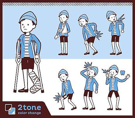 EPS 해외이미지 전신 남자 포즈 일러스트 수염 여러명 성인 파란색 세트 두통 허리디스크 목발 깁스 무릎통증 사랑니 어깨통증 성인남자만 해외일러스트 컬러 다수 의료기기 사람 고통 디스크_질병 의료용품 질병 남자만 성인만 파일형식 벡터 이미지허브