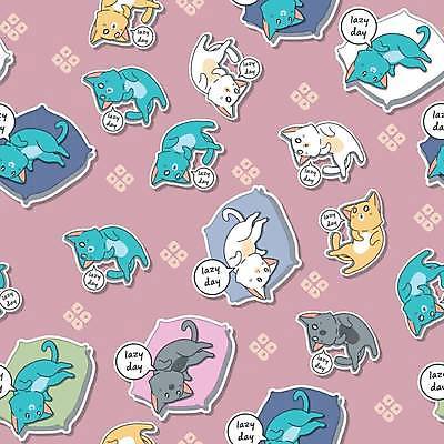 EPS 해외이미지 분홍색 동물캐릭터 말풍선 쿠션 패턴 여러마리 일러스트 사람없음 눕기 귀여움 고양이 패턴백그라운드 지루함 해외일러스트 일러캐릭터 동물 캐릭터 감정 컬러 다수 백그라운드 컨셉 무늬 포유류 모션 반려동물 파일형식 벡터 이미지허브