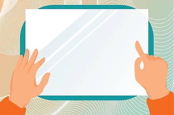 EPS 해외이미지 손 일러스트 프레임 손짓 신체부위 태블릿 사각형 가리킴 카피스페이스 해외일러스트 도형 모션 사람 전자제품 스마트기기 공백 파일형식 벡터 이미지허브