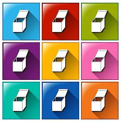 EPS 해외이미지 일러스트 버튼 사람없음 상자 컬러풀 오픈 해외일러스트 컬러 파일형식 벡터 이미지허브