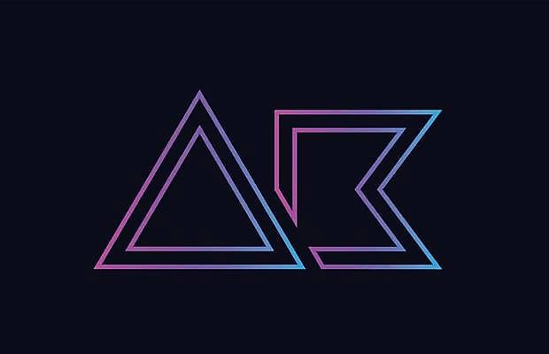 EPS 해외이미지 모양 템플릿 디자인 알파벳 분홍색 백그라운드 일러스트 회사 비즈니스 파란색 편지 심볼 신분 A K 엘리먼트 활자 해외일러스트 영어 컬러 활자판 파일형식 벡터 이미지허브