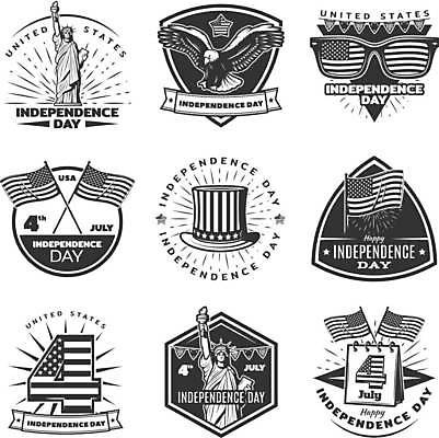 EPS 해외이미지 한마리 별 일러스트 사람없음 세트 선글라스 라벨 미국 달력 원형 성조기 심볼 중절모 자유의여신상 독수리 독립기념일 방패모양 해외일러스트 자연요소 모양 도형 모자_잡화 1 기념일 안경 북아메리카 조류 프레임 세계문화유산 국기 방패 독립 파일형식 벡터 이미지허브