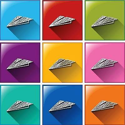 EPS 해외이미지 일러스트 버튼 사람없음 컬러풀 종이비행기 해외일러스트 컬러 종이접기 파일형식 벡터 이미지허브
