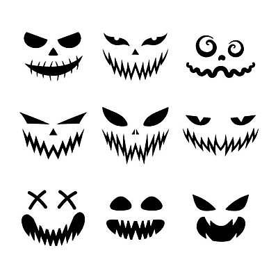 EPS 해외이미지 캐릭터 감정 일러스트 호박 표정 사람없음 세트 유령 이모티콘 잭오랜턴 호러 해외일러스트 일러캐릭터 채소 할로윈 공포 파일형식 벡터 이미지허브