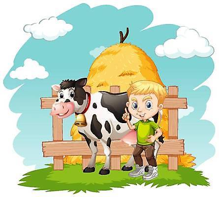 EPS 해외이미지 클립아트 식물 동물 남자 어린이 백그라운드 농업 일러스트 자연 생물 사람 소년 야외 그래픽 청춘 농장 환경 시골 소 건초더미 농부 작음 만화 그림 리빙 내추럴 밭일 분 심기 해외일러스트 직업 산업 컨셉 포유류 모션 건초 크기 생태계 파일형식 벡터 더미 이미지허브