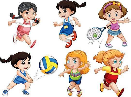 EPS 해외이미지 클립아트 스포츠 백그라운드 일러스트 공 갈색머리 미술 사람 소녀 그래픽 세트 금발 달리기 운동 걷기 산책 테니스 흰색 춤 배구 그림 클립 해외일러스트 헤어스타일 여자 어린이 컬러 모션 문화예술 휴식 건강 구기 파일형식 벡터 이미지허브