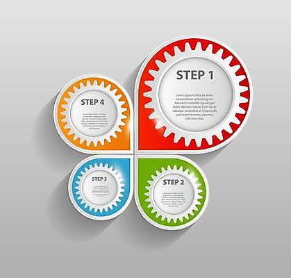 EPS 해외이미지 디자인 일러스트 비즈니스 사람없음 물방울무늬 자료 인포그래픽 정보 톱니바퀴 레이아웃 순서 목차 해외일러스트 무늬 파일형식 벡터 이미지허브