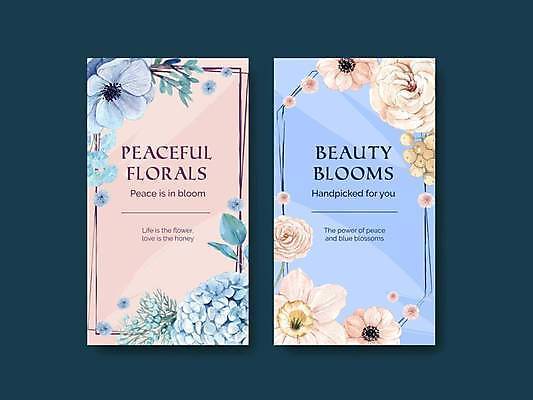 EPS 해외이미지 열매 꽃 분홍색 하늘색 잎 일러스트 사람없음 장미 분위기 손그림 감성 해외일러스트 식물 컬러 컨셉 파란색 파일형식 벡터 이미지허브