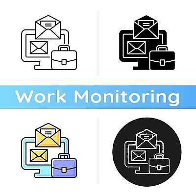 EPS 해외이미지 서류가방 일러스트 비즈니스 편지봉투 사람없음 모니터 업무 메시지 이메일 플랫 문서 온라인 해외일러스트 가방 봉투 컴퓨터 작업 편지 파일형식 벡터 이미지허브