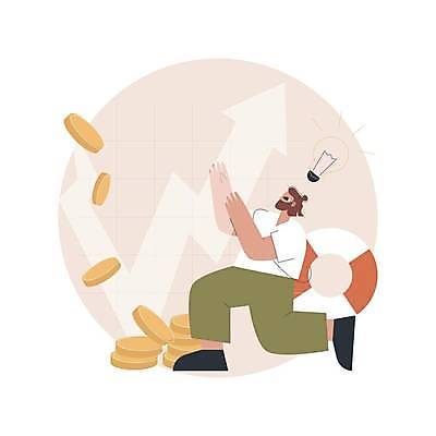 EPS 해외이미지 전신 남자 화살표 일러스트 비즈니스 전구 아이디어 한명 들기 성인 갈색 동전 상승 튜브 동전탑 성인남자한명만 해외일러스트 1 컬러 컨셉 돈 모션 사람 쌓기 남자한명만 성인남자만 파일형식 벡터 이미지허브