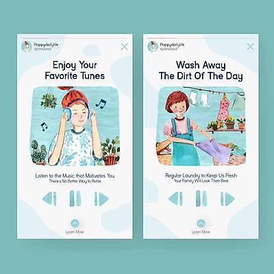 EPS 해외이미지 라이프스타일 여자 화분 음악 하늘색 음표 일러스트 수채화 선반 상반신 성인 취미 두명 세트 헤드폰 음악감상 빨래 빨랫줄 집중 재생 빨래널기 빨래바구니 소셜네트워크 소셜미디어 인터페이스 플레이 성인여자만 행잉플랜트 해외일러스트 기호 줄 음향기기 가구 컨셉 가사 문화예술 사람 생활 파란색 바구니 감상 여자만 성인만 파일형식 벡터 이미지허브