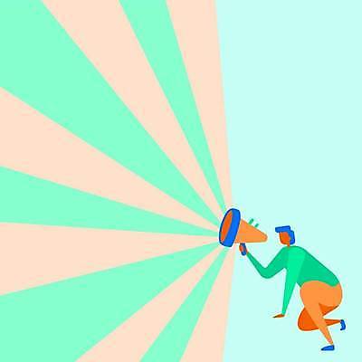 EPS 해외이미지 전신 디자인 남자 백그라운드 컨셉 일러스트 비즈니스 한명 들기 성인 확성기 외침 잡기 비즈니스맨 발표 성인남자한명만 카피스페이스 해외일러스트 1 모션 사람 소리 공백 직장인 남자한명만 성인남자만 파일형식 벡터 이미지허브