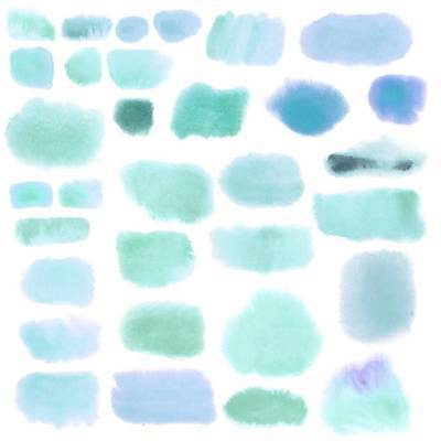 EPS 해외이미지 모양 디자인 백그라운드 일러스트 붓터치 추상 사람없음 세트 얼룩 민트색 해외일러스트 컬러 무늬 파일형식 벡터 이미지허브