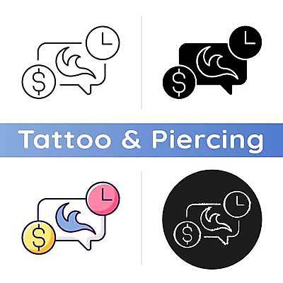 EPS 해외이미지 시계 말풍선 돈 일러스트 사람없음 시간 메시지 플랫 문신 피어싱 해외일러스트 장신구 재산 파일형식 벡터 이미지허브