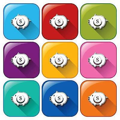 EPS 해외이미지 일러스트 버튼 사람없음 컬러풀 돼지저금통 해외일러스트 컬러 저금통 파일형식 벡터 이미지허브