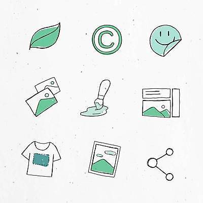 EPS 해외이미지 스티커 티셔츠 잎 일러스트 사람없음 붓 심볼 그림 공유 해외일러스트 식물 셔츠 파일형식 벡터 이미지허브