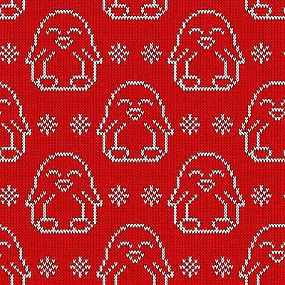 JPG 해외이미지 동물캐릭터 크리스마스 패턴 여러마리 일러스트 사람없음 빨간색 패턴백그라운드 니트 펭귄 패브릭 뜨개옷 해외일러스트 일러캐릭터 동물 캐릭터 옷 기념일 컬러 다수 백그라운드 상의 무늬 조류 직물 파일형식 이미지허브