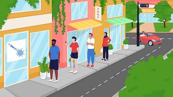 EPS 해외이미지 주간 캐릭터 디자인 배너 외관 백그라운드 일러스트 거리 사람 풍경 야외 그래픽 여름 상점 인포그래픽 대기 도시 그룹 센터 플랫 도심 만화 질감 심플 장면 지역 주사약 타운 애니메이션 스카이라인 백신 복잡 예방접종 예방주사 스타일 해외일러스트 일러캐릭터 자연요소 계절 컨셉 의학 주사기 약 예방 접종 파일형식 벡터 이미지허브