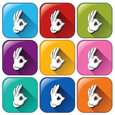 EPS 해외이미지 일러스트 버튼 사람없음 컬러풀 OK 사인 손모양 해외일러스트 모양 컬러 손짓 파일형식 벡터 손_신체부위 이미지허브