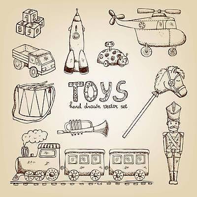 EPS 해외이미지 디자인 일러스트 사람없음 장난감 블록 기차 로켓 헬리콥터 스케치 장난감자동차 나팔 드럼 트럼펫 병정 기차모형 목마인형 태엽인형 해외일러스트 악기 인형 육상교통 타악기 대중교통 비행기 미술 모형 금관악기 파일형식 벡터 이미지허브
