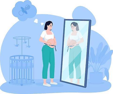 EPS 해외이미지 전신 라이프스타일 응시 여자 생각 일러스트 엄마 줄자 한명 서기 들기 성인 임산부 임신 노리개젖꼭지 확인 모빌 전신거울 아기침대 허리측정 성인여자한명만 해외일러스트 1 시선 가족 모션 자 사람 생활 거울 아기용품 침대 측정 여자한명만 성인여자만 파일형식 벡터 이미지허브