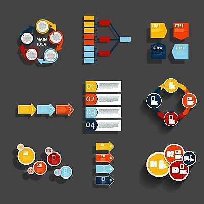 EPS 해외이미지 화살표 일러스트 비즈니스 사람없음 세트 인포그래픽 원형 순서 조직도 해외일러스트 도형 파일형식 벡터 이미지허브