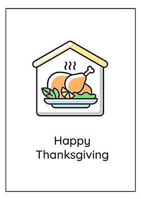 EPS 해외이미지 템플릿 일러스트 사람없음 흰색 추수감사절 칠면조고기 칠면조구이 집모양 해외일러스트 모양 기독교 컬러 육류 구이 파일형식 벡터 이미지허브