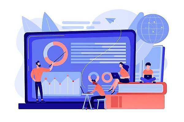 EPS 해외이미지 전신 여자 남자 의자 일러스트 비즈니스 그래프 앉기 여러명 성인 책 노트북 자료 가리킴 종이비행기 책상 지구모양 성인만 해외일러스트 모양 지구 가구 다수 모션 사람 손짓 전자제품 종이접기 파일형식 벡터 이미지허브