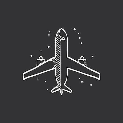 EPS 해외이미지 일러스트 비행기 사람없음 검은색 항공 해외일러스트 컬러 항공교통 대중교통 파일형식 벡터 이미지허브