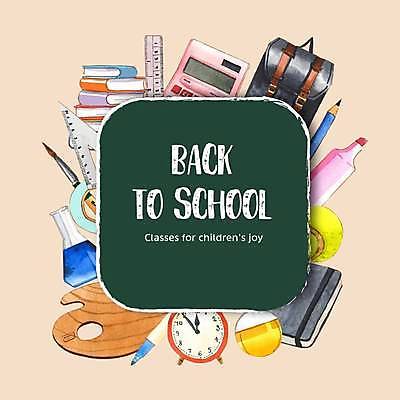 EPS 해외이미지 일러스트 학교 학용품 책가방 프레임 자 타이포그라피 사람없음 책 계산기 자명종 붓 팔레트 테니스공 삼각플라스크 삼각자 형광펜 살구색 프레임일러스트 해외일러스트 문자 교육 시계 컬러 가방 공 문구용품 펜 장비 알람 테니스용품 플라스크 파일형식 벡터 이미지허브