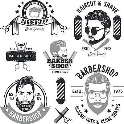 EPS 해외이미지 남자 리본 얼굴 일러스트 수염 여러명 성인 세트 선글라스 라벨 머리빗 미용실 이발 머리손질 면도기 헤어관리 이발소 미용가위 이발소회전등 성인남자만 해외일러스트 안경 다수 조명 프레임 가위_도구 사람 신체부위 위생용품 뷰티 미용용품 뷰티샵 남자만 성인만 파일형식 벡터 이미지허브