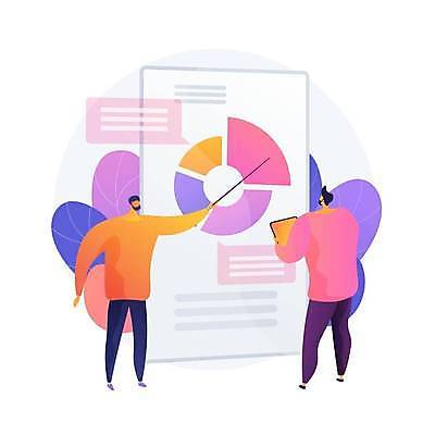 EPS 해외이미지 전신 남자 일러스트 비즈니스 들기 성인 두명 태블릿 자료 가리킴 원그래프 성인남자만 해외일러스트 모션 그래프 사람 손짓 전자제품 스마트기기 남자만 성인만 파일형식 벡터 이미지허브