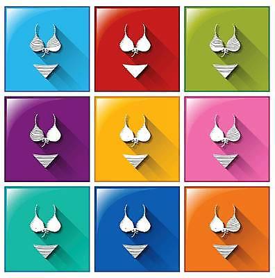 EPS 해외이미지 일러스트 버튼 사람없음 비키니 컬러풀 해외일러스트 수영복 컬러 파일형식 벡터 이미지허브