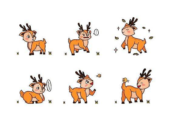 EPS 해외이미지 디자인 여러마리 일러스트 사슴 사람없음 세트 사슴캐릭터 해외일러스트 동물캐릭터 다수 포유류 파일형식 벡터 이미지허브