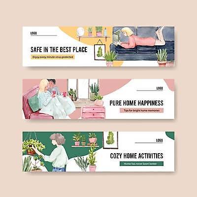 EPS 해외이미지 전신 템플릿 배너 커플 여자 남자 가로배너 화분 엎드리기 분홍색 액자 일러스트 앉기 여러명 상반신 성인 책 초록색 소파 독서 노란색 흰색 서랍장 성인만 배너세트 홈가드닝 집콕 스테이홈 해외일러스트 식물 컬러 가구 다수 의자 관계 모션 사람 가로 세트 원예 신조어 파일형식 벡터 사회적거리두기 앳홈라이프 이미지허브