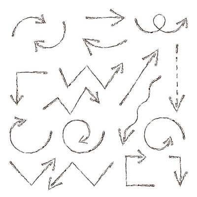 EPS 해외이미지 화살표 일러스트 사람없음 세트 낙서 손그림 엘리먼트 해외일러스트 파일형식 벡터 이미지허브