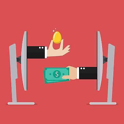 EPS 해외이미지 손 지폐 일러스트 비즈니스 모션 들기 신체부위 모니터 거래 황금알 해외일러스트 돈 사람 컴퓨터 알 파일형식 벡터 이미지허브