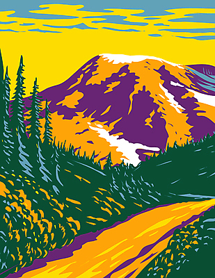 JPG 해외이미지 일러스트 자연 산 국립공원 사람없음 그림 카툰스타일 산맥 해외일러스트 공원 생태계 파일형식 이미지허브