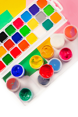 포토 JPG 해외이미지 사람없음 컬러풀 물감 팔레트 색종이 해외포토 종이 컬러 미술도구 파일형식 이미지허브