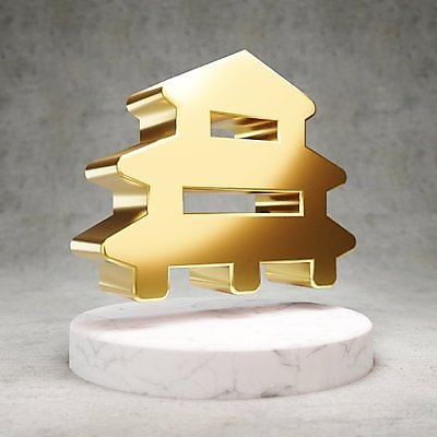 JPG 해외이미지 일러스트 사람없음 3D 디지털 금색 사찰 황금 심볼 광택 해외일러스트 컬러 종교건축 디지털합성 파일형식 이미지허브