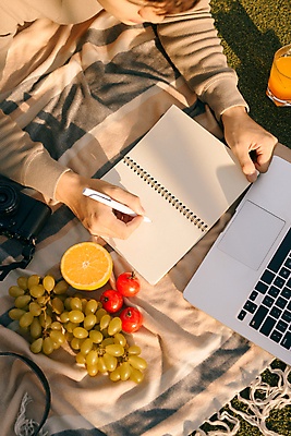 포토 JPG 해외이미지 주간 남자 토마토 오렌지 한명 상반신 성인 야외 앞모습 노트북 소풍 볼펜 기록 잡기 오렌지주스 돗자리 청포도 스프링노트 성인남자한명만 해외포토 자연요소 1 뷰포인트 채소 과일 모션 포도 사람 전자제품 야외활동 펜 공책 과일주스 남자한명만 성인남자만 파일형식 이미지허브