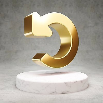 JPG 해외이미지 화살표 일러스트 사람없음 3D 디지털 금색 황금 심볼 광택 뒤로가기 해외일러스트 컬러 디지털합성 파일형식 이미지허브