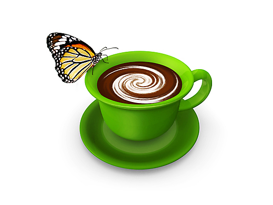 포토 JPG 해외이미지 커피 나비 휴식 사람없음 초록색 3D 흰색 커피잔 흰배경 고립 단절 카피스페이스 해외포토 음료 컬러 곤충 백그라운드 컨셉 잔 공백 디지털합성 파일형식 이미지허브