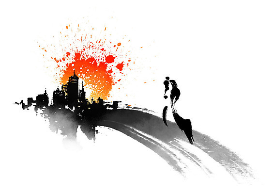 PSD 일러스트 비즈니스 캘리그라피 성공 붓터치 사람모양 빌딩 달리기 비즈니스맨 도심 번짐 열정 국내일러스트 모양 남자 감정 컨셉 모션 건물 도시 직장인 파일형식 효과