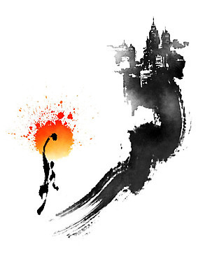 PSD 일러스트 비즈니스 캘리그라피 성공 붓터치 사람모양 빌딩 점프 비즈니스맨 도심 번짐 열정 국내일러스트 모양 남자 감정 컨셉 모션 건물 도시 직장인 파일형식 효과