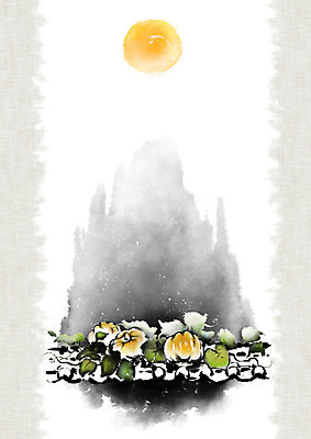 PSD 일러스트 캘리그라피 호박 붓터치 사람없음 달 덩굴 번짐 산수화 호박잎 국내일러스트 자연요소 식물 잎 채소 동양화 파일형식 효과