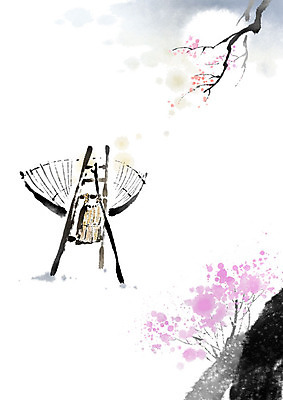 PSD 꽃 일러스트 캘리그라피 붓터치 전통소품 사람없음 나뭇가지 동양화 번짐 지게 고향 국내일러스트 나무 식물 전통 미술 오브젝트 파일형식 효과