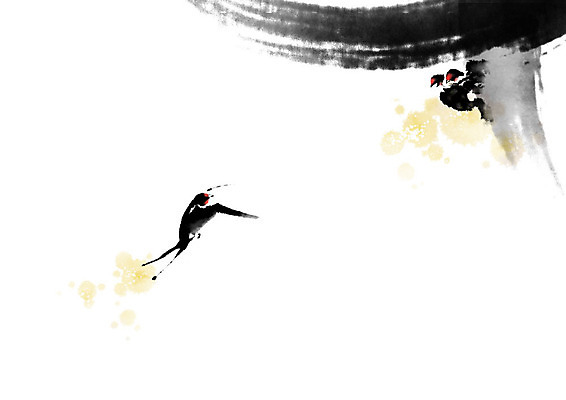 PSD 새끼 일러스트 캘리그라피 붓터치 세마리 사람없음 절기 동양화 번짐 처마 제비 춘분 국내일러스트 동물 계절 조류 3 미술 파일형식 효과