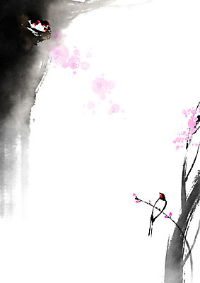 PSD 나무 두마리 일러스트 캘리그라피 붓터치 사람없음 나뭇가지 절기 동양화 꽃봉오리 번짐 제비 춘분 국내일러스트 식물 계절 꽃 2 조류 미술 파일형식 효과