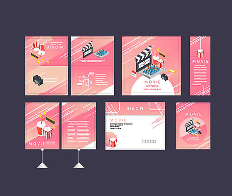 템플릿 배너 배너템플릿 분홍색 이벤트 사람없음 세트 현수막 클래퍼보드 영화관 영화 엽서 초대장 콜라 팝콘 영상기 영화감상 소봉투 행사세트 행사템플릿 AI파일 컬러 문화예술 편지봉투 카드_감사 감상 편지 극장 탄산음료 파일형식 벡터